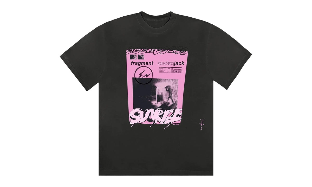 Cactus Jack by Travis Scott For Fragment Pink Sunrise Tee Black