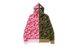 BAPE ABC Camo Crazy Shark Full Zip Hoodie Pink/Green