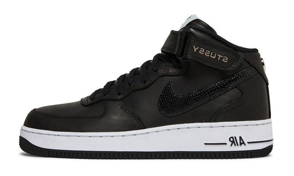 Stussy x Nike Air Force 1 Mid Black Snakeskin
