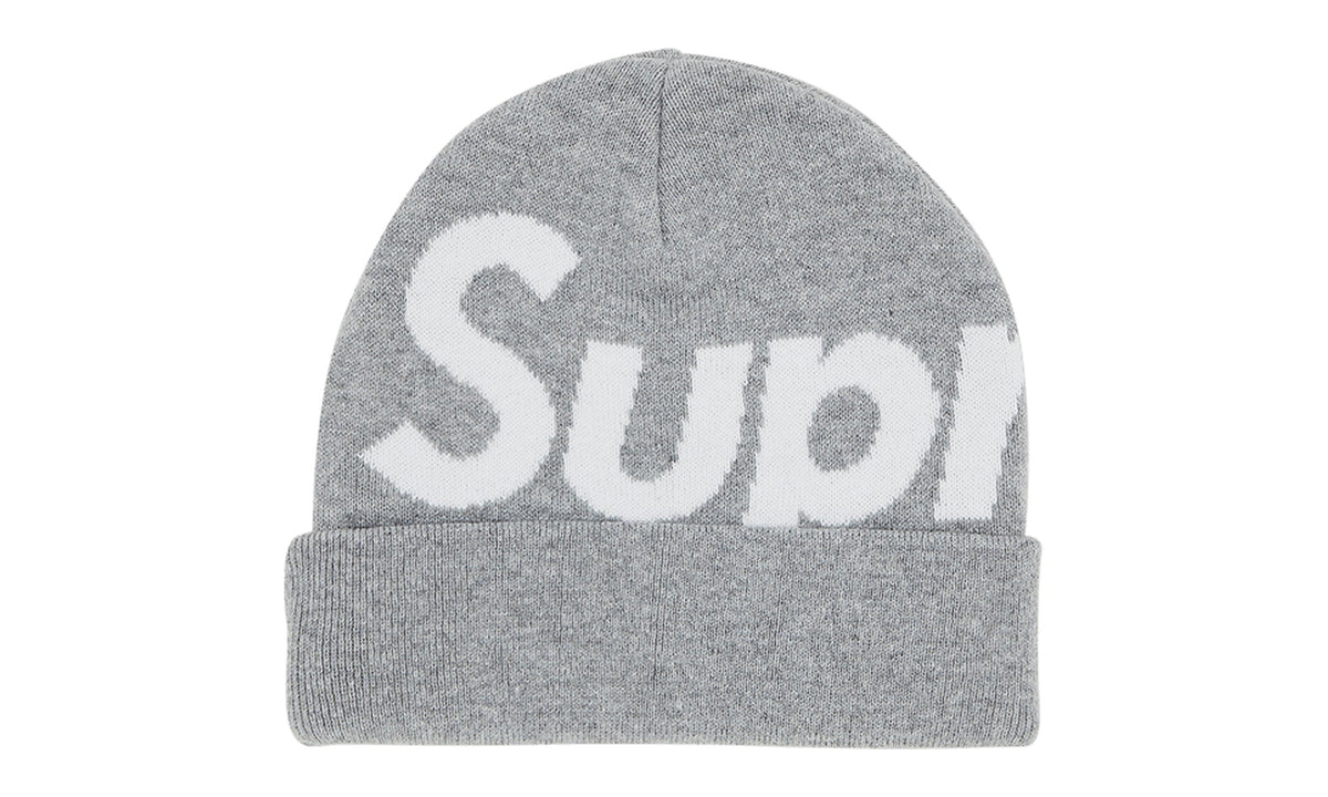 Supreme Big Logo Beanie Heather Grey