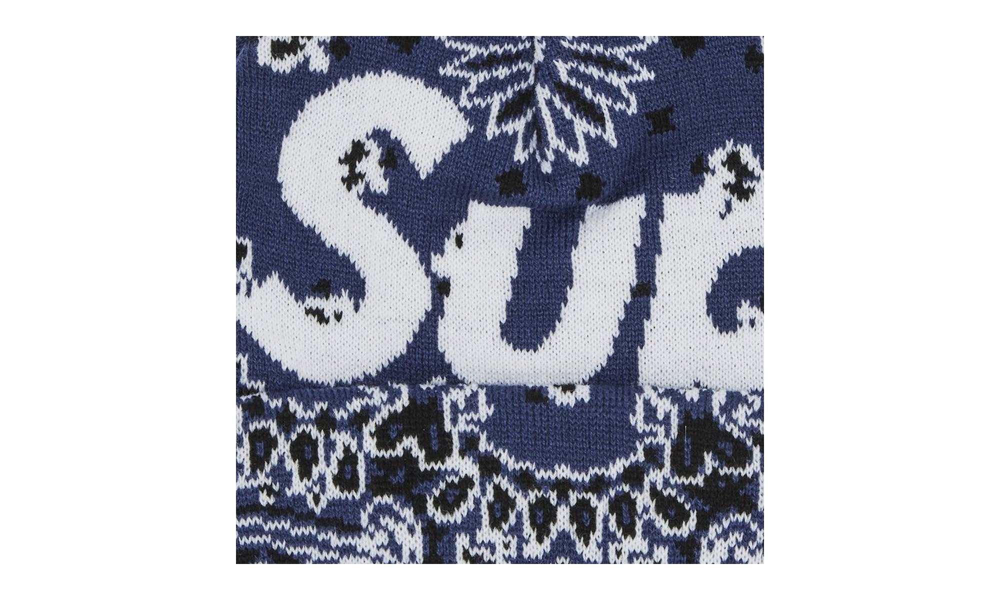 Supreme Bandana Big Logo Beanie Navy