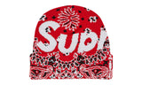 Supreme Bandana Big Logo Beanie Red