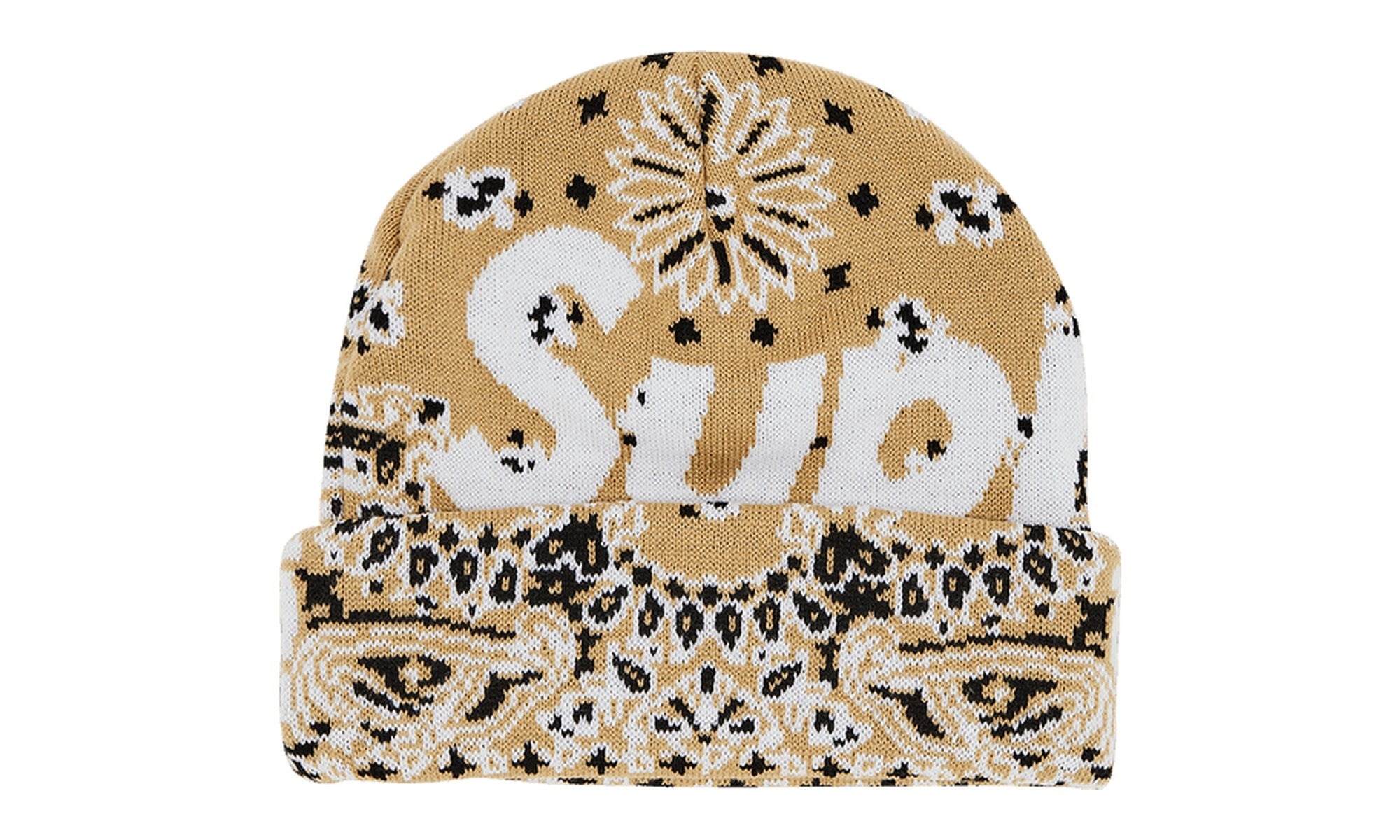 Supreme Bandana Big Logo Beanie Tan