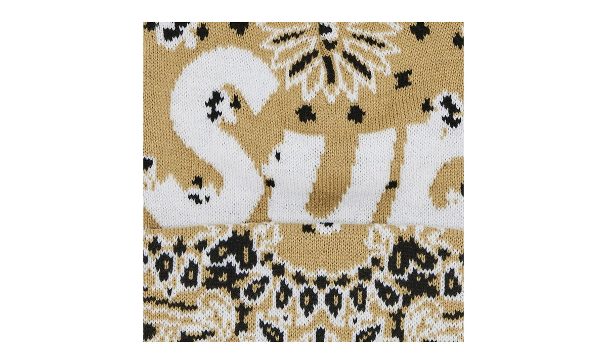 Supreme Bandana Big Logo Beanie Tan