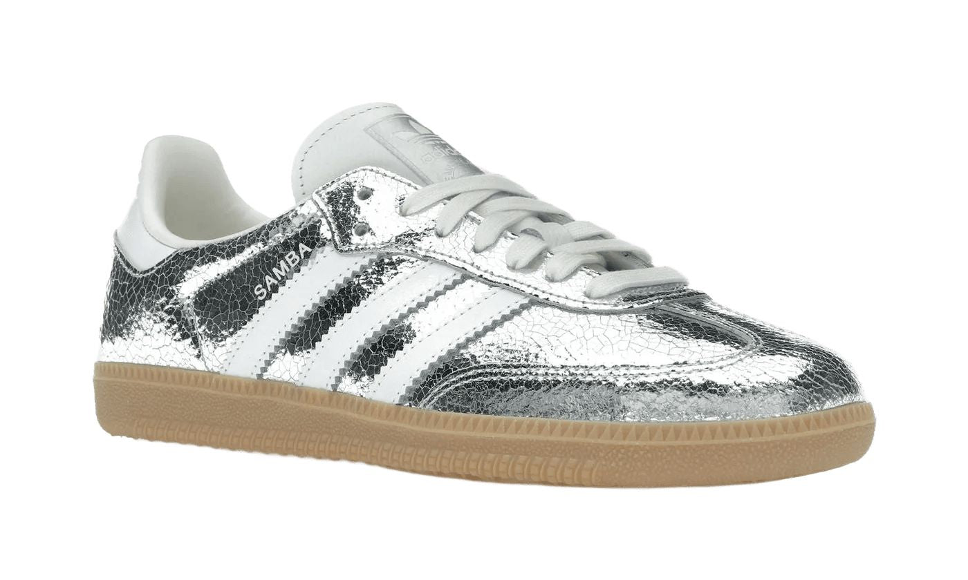 Adidas Samba OG Silver Metallic Cracked Leather