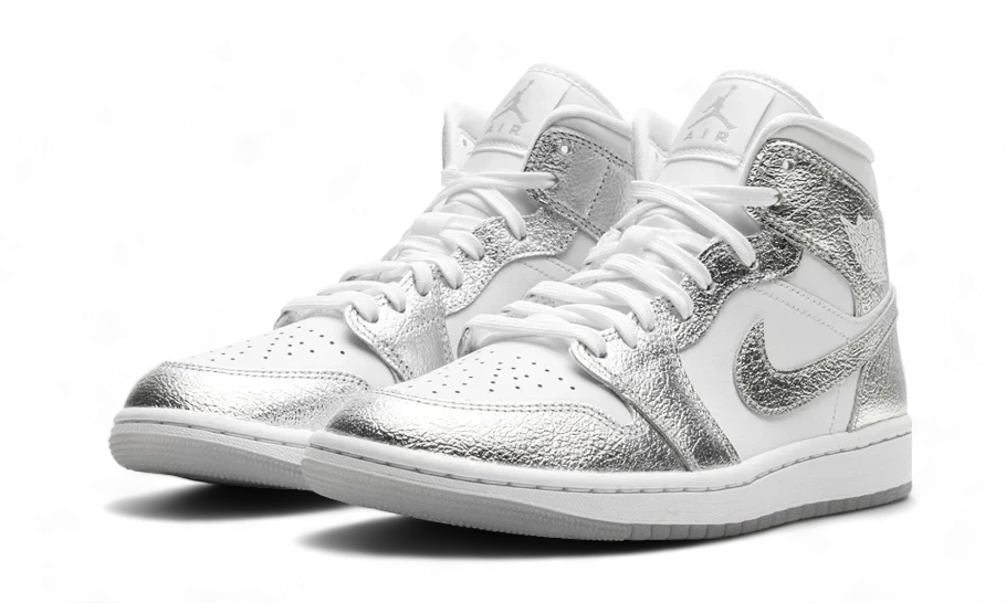 Air Jordan 1 Mid Crinkled Chrome – limitierter Sneaker bei Shade Studios