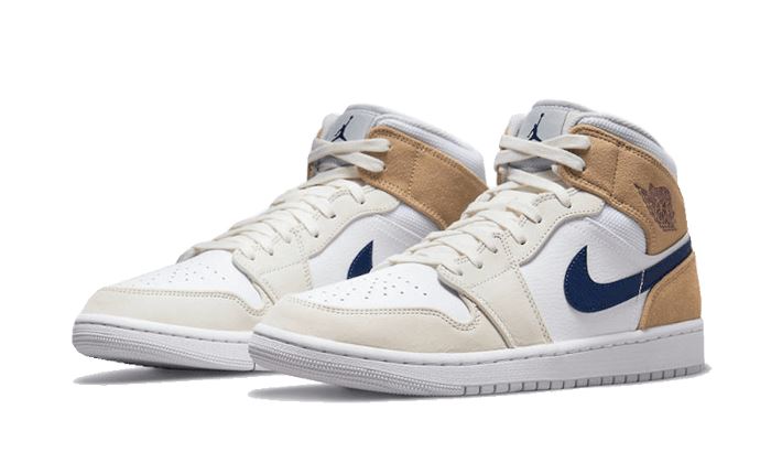 Air Jordan 1 Mid Tan Suede Navy – limitierter Sneaker bei Shade Studios