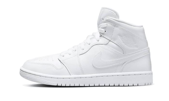 Air Jordan 1 Mid Triple White Patent Swoosh – limitierter Sneaker bei Shade Studios
