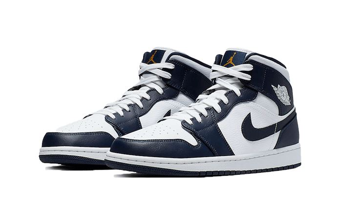 Air Jordan 1 Mid White Metallic Gold Obsidian – limitierter Sneaker bei Shade Studios