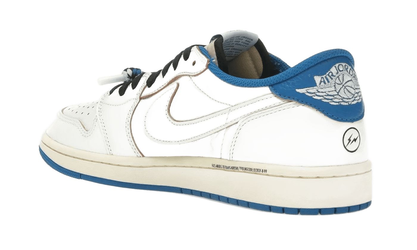 Air Jordan 1 Retro Low OG SP Fragment x Travis Scott Sail Military Blue