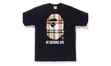 BAPE A Bathing Ape Check by Bathing Tee Black/Beige