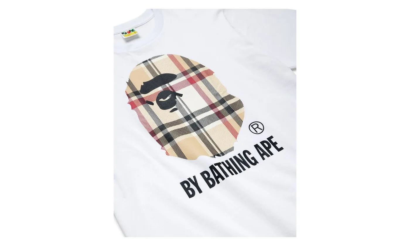 BAPE A Bathing Ape Check by Bathing Tee White/Beige - BAPE-BABACBBT-MULTI