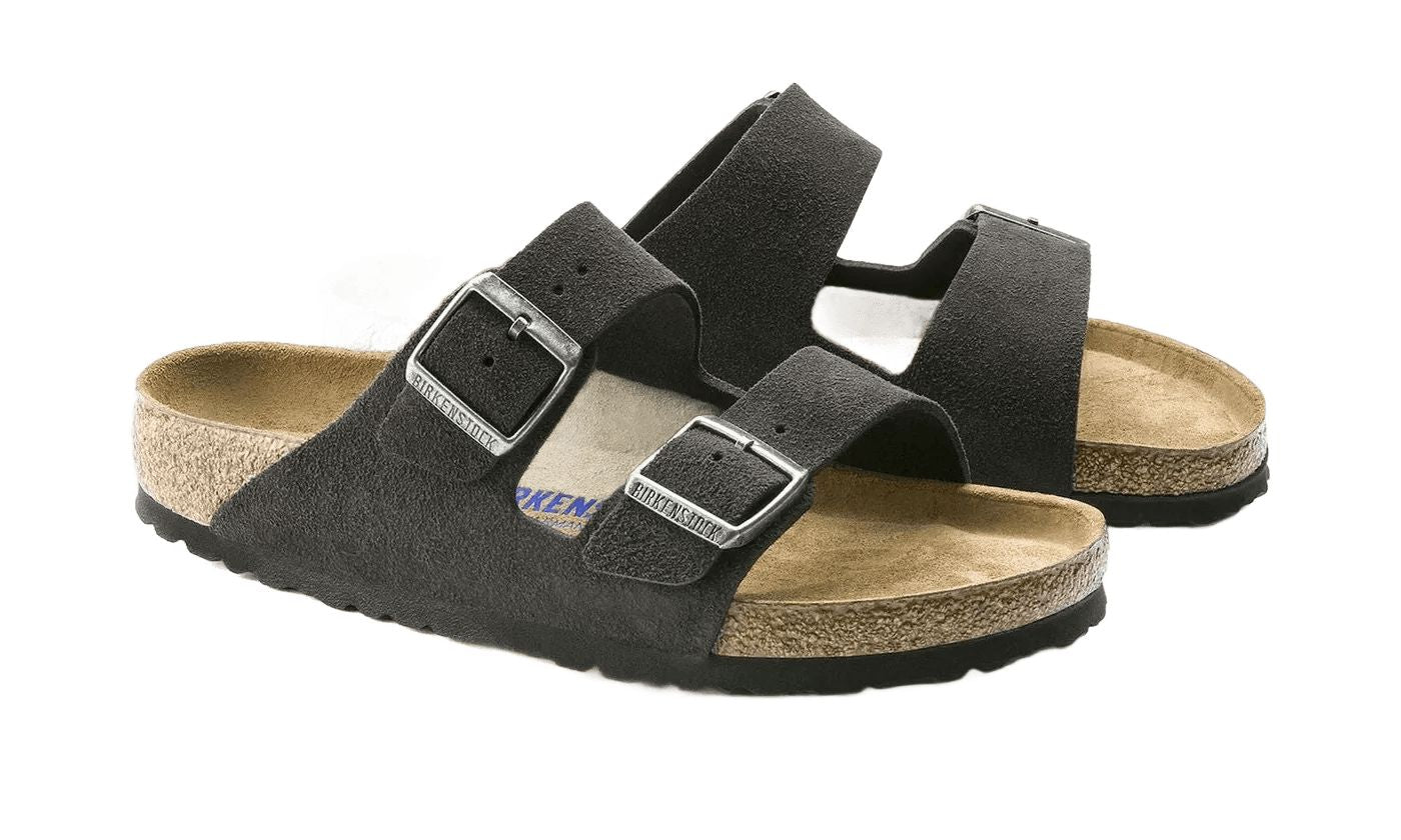 Birkenstock Arizona Suede Leather Soft Footbed Velvet Grey