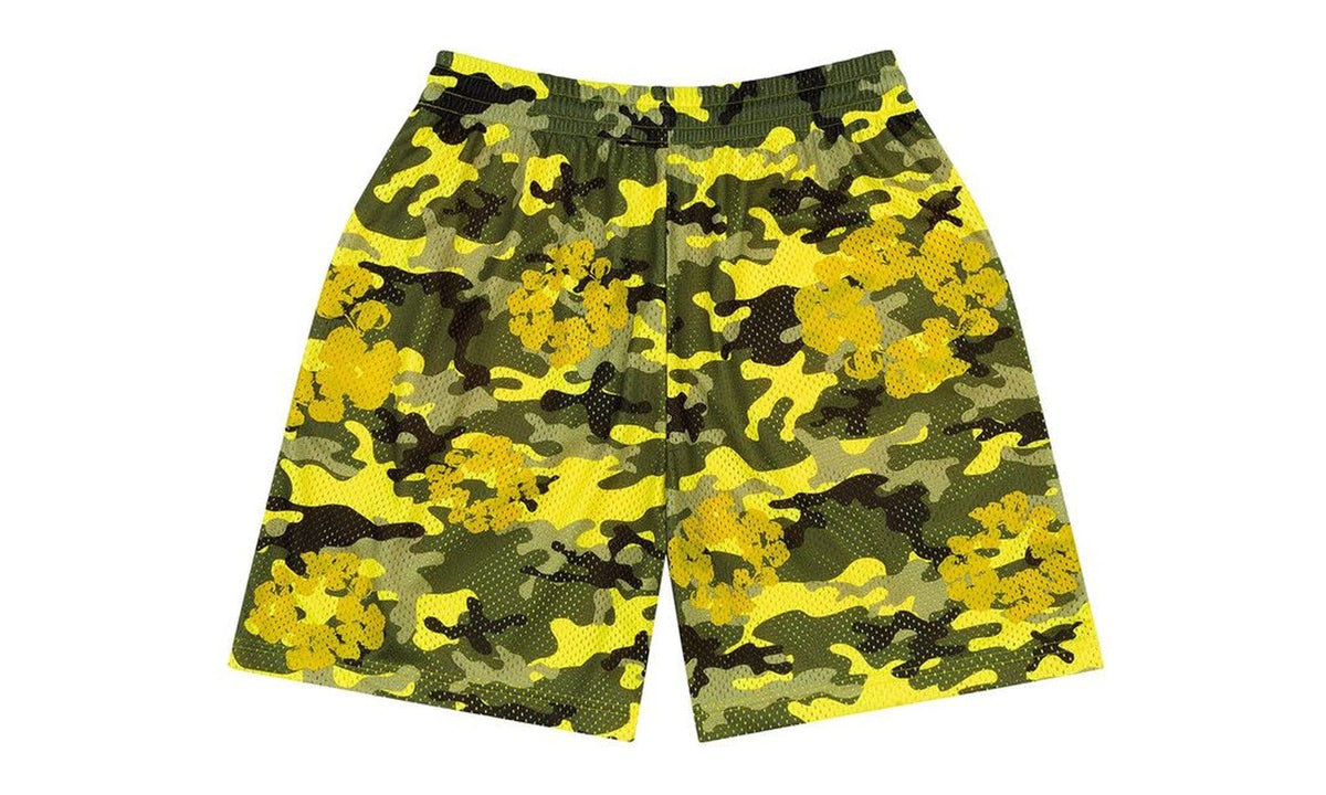 Denim Tears Camo Cotton Wreath Mesh Shorts Yellow