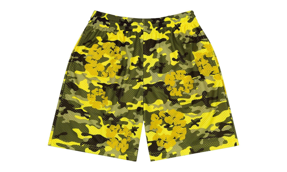 Denim Tears Camo Cotton Wreath Mesh Shorts Yellow