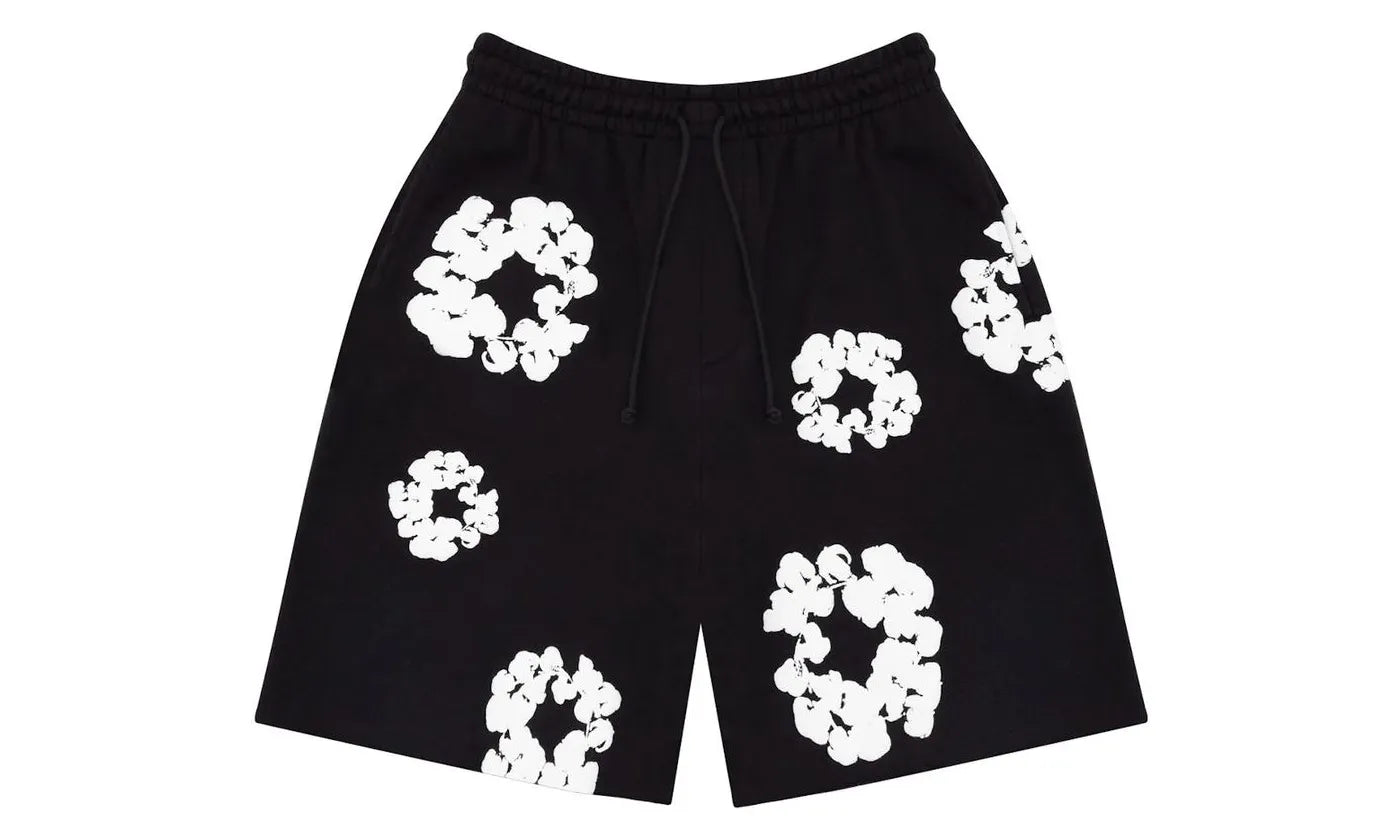 Denim Tears The Cotton Wreath Shorts Black - DT-DTTCWS-BLACK1