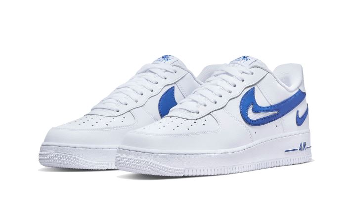 Nike Air Force 1 Low '07 FM Cut Out Swoosh White Game Royal – limitierter Sneaker bei Shade Studios