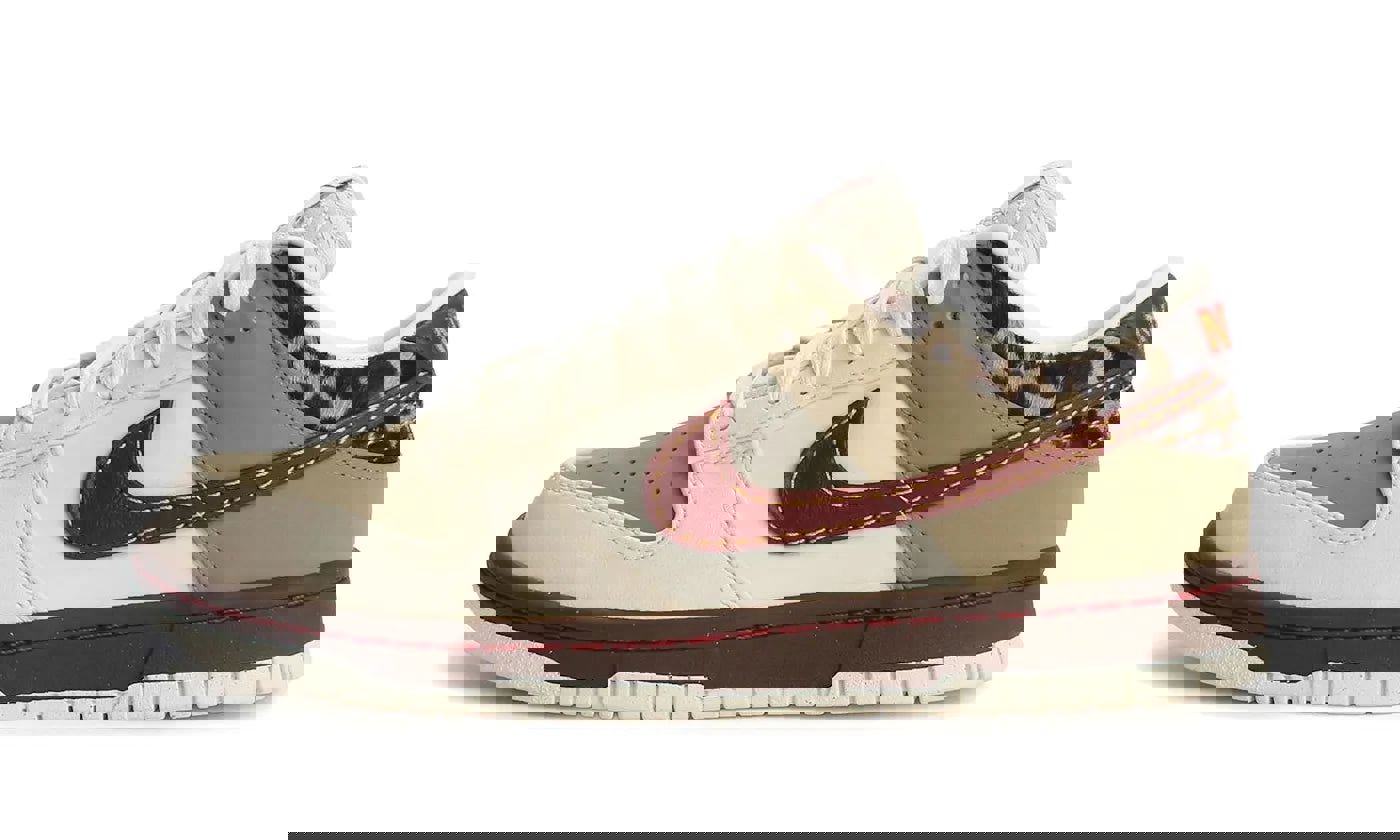 Nike Dunk Low Retro Khaki Team Red Pearl White