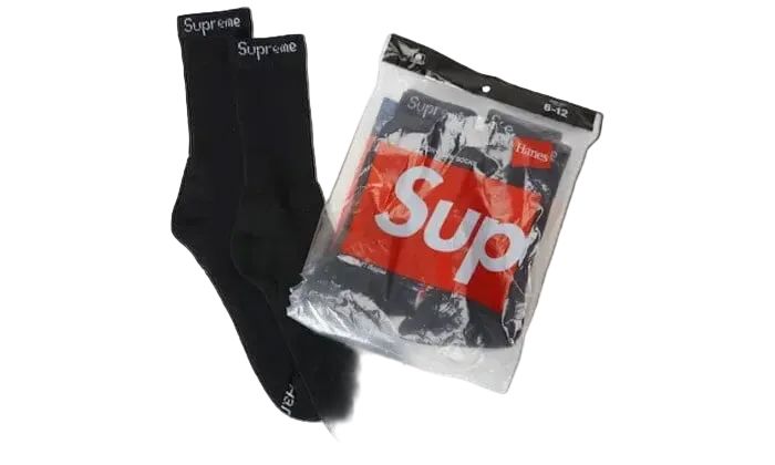 Supreme Hanes Socks Black accessories Supreme