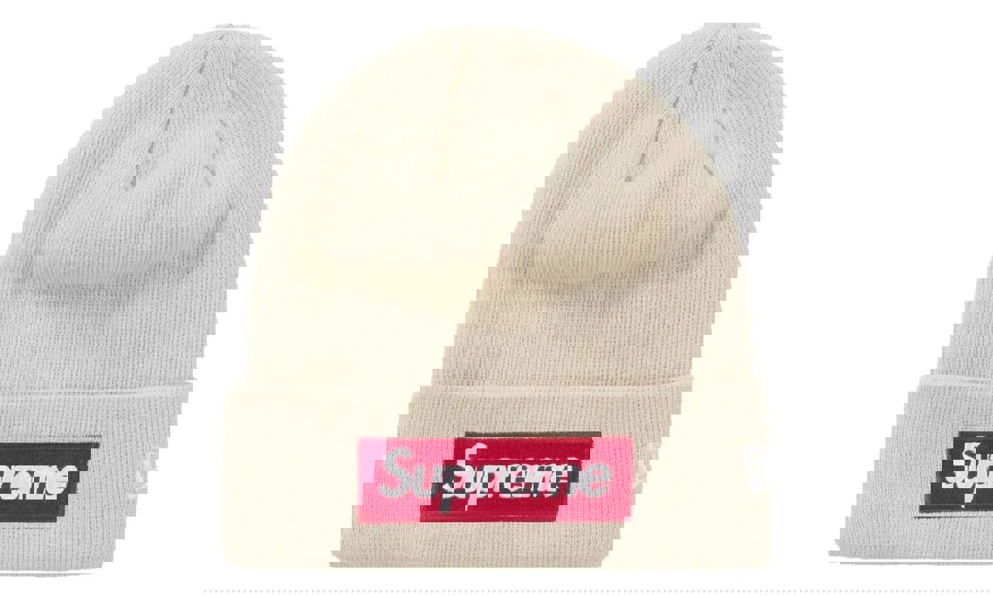 Supreme New Era Box Logo Beanie (FW24) Stone
