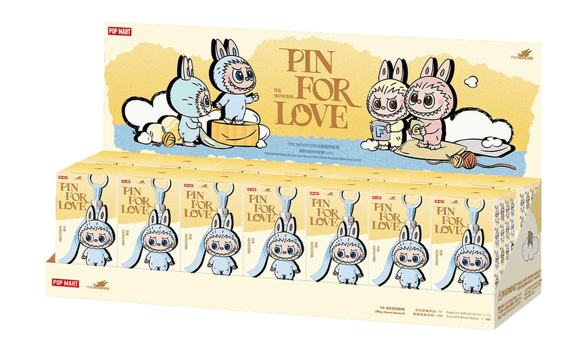 Pop Mart Labubu THE MONSTERS Pin for Love Series A-M Vinyl Plush Pendant Sealed Whole Set (14 Blind Boxes) Mystery