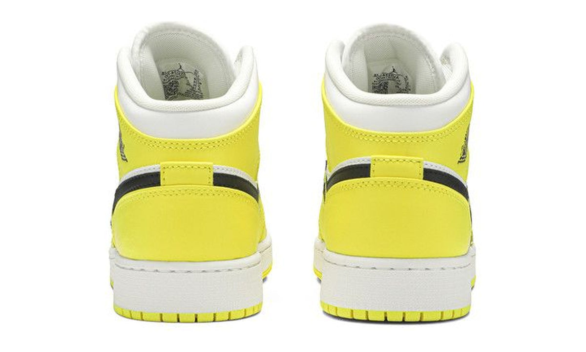 Air Jordan 1 Mid SE GS Rose Patch - Dynamic Yellow