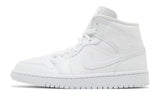 Air Jordan 1 Mid Triple White Patent Swoosh