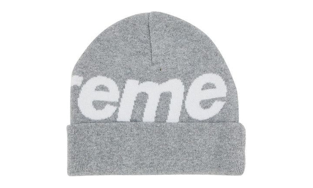 Supreme Big Logo Beanie Heather Grey
