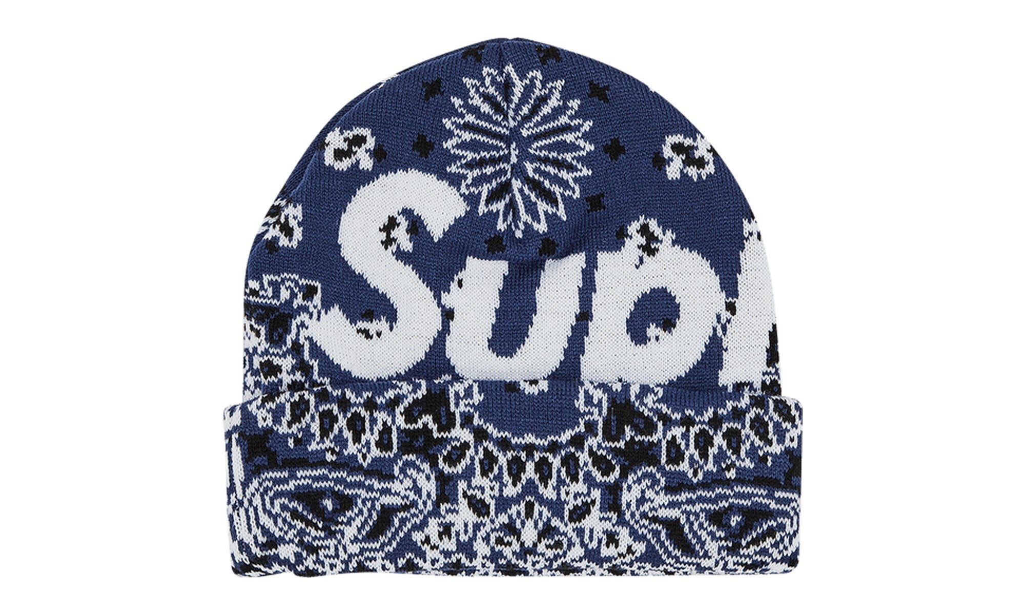 Supreme Bandana Big Logo Beanie Navy