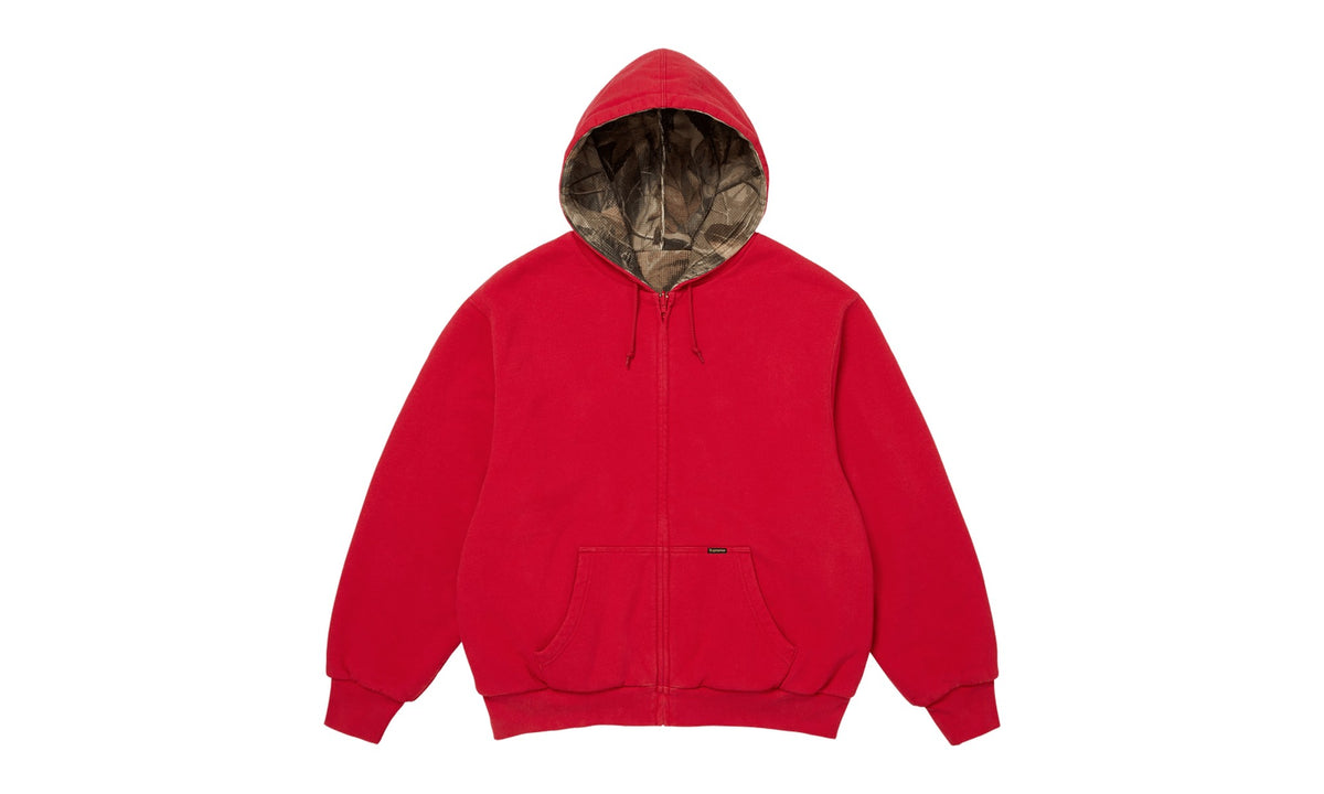 Supreme Reversible Work Zip Up Hooded Sweatshirt Red
