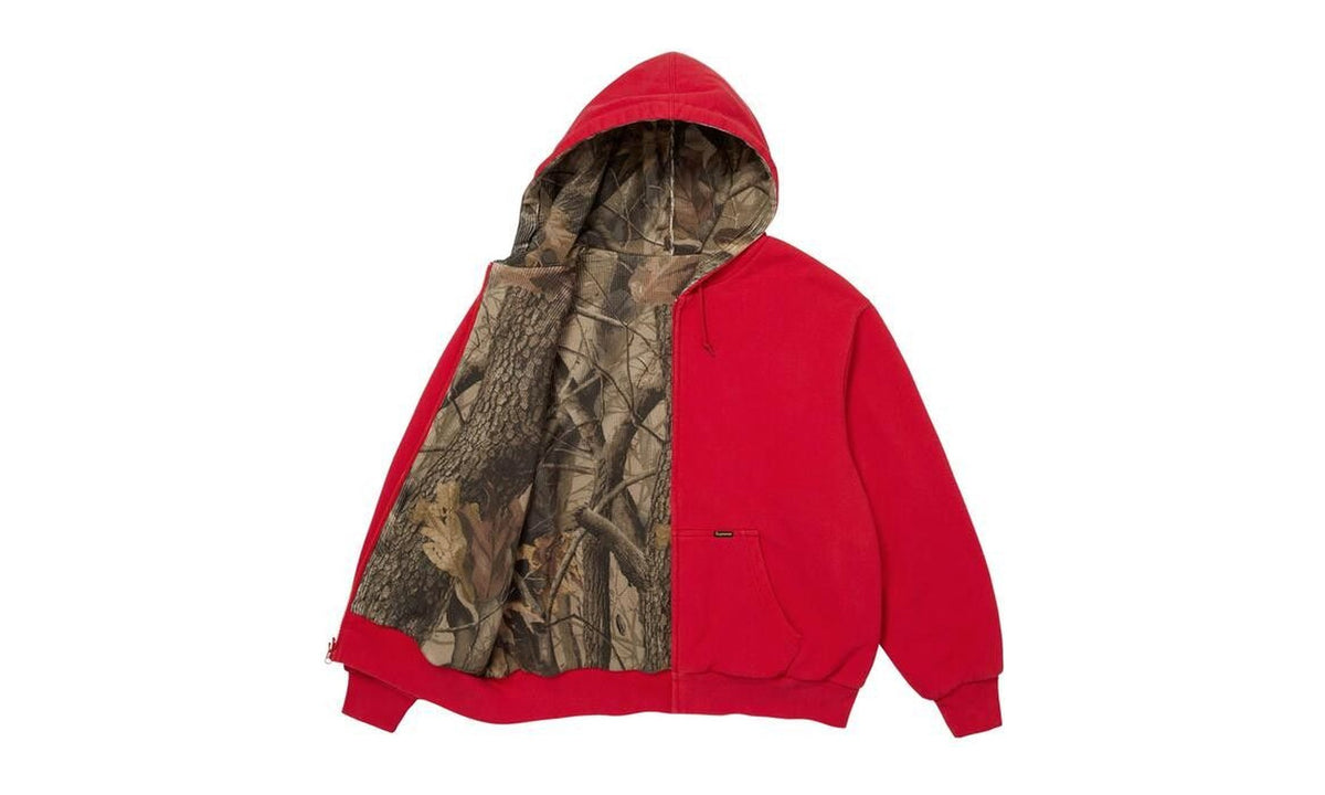 Supreme Reversible Work Zip Up Hooded Sweatshirt Red
