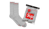 Supreme x Hanes Crew Socks (4 Pack) Heather Grey