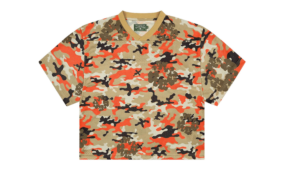 Denim Tears Camo Cotton Wreath Mesh Football Top Brown