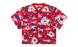 Denim Tears Camo Cotton Wreath Mesh Football Top Red