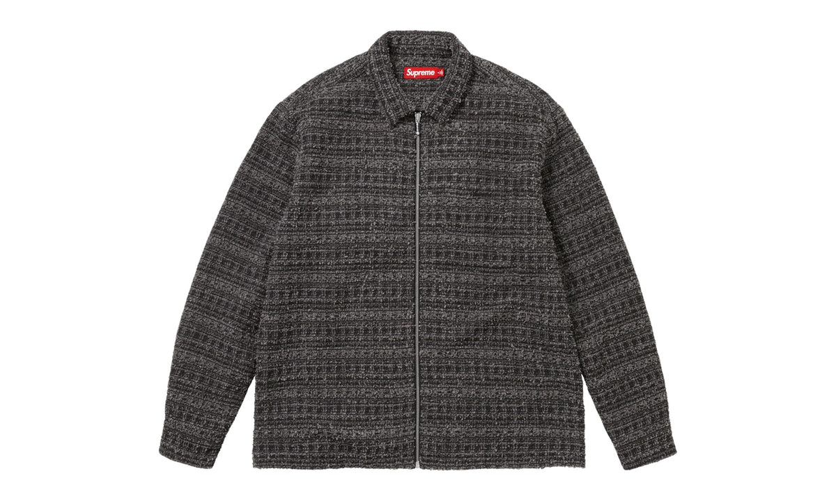 Supreme Bouclé Zip Up Shirt Black