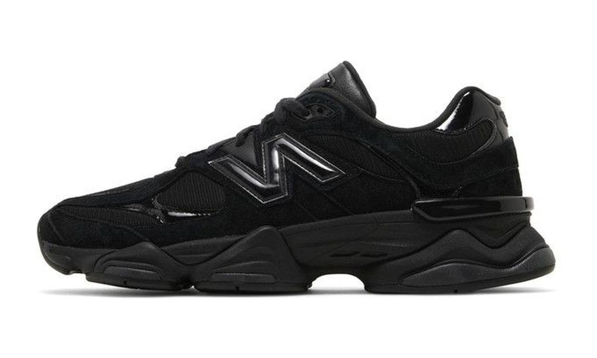 New Balance 9060 Triple Black Suede Patent