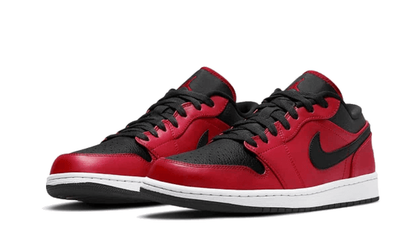 Air Jordan 1 Low Reverse Bred Pebbled Swoosh - 553558-605