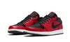 Air Jordan 1 Low Reverse Bred Pebbled Swoosh - 553558-605