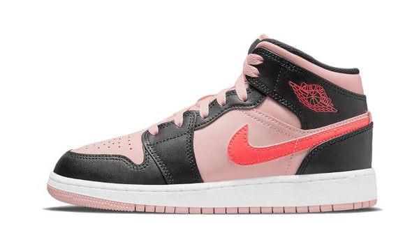 Air Jordan 1 Mid Black Pink Crimson - 554725-604