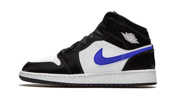 Air Jordan 1 Mid Black Racer Blue White - 554725-084