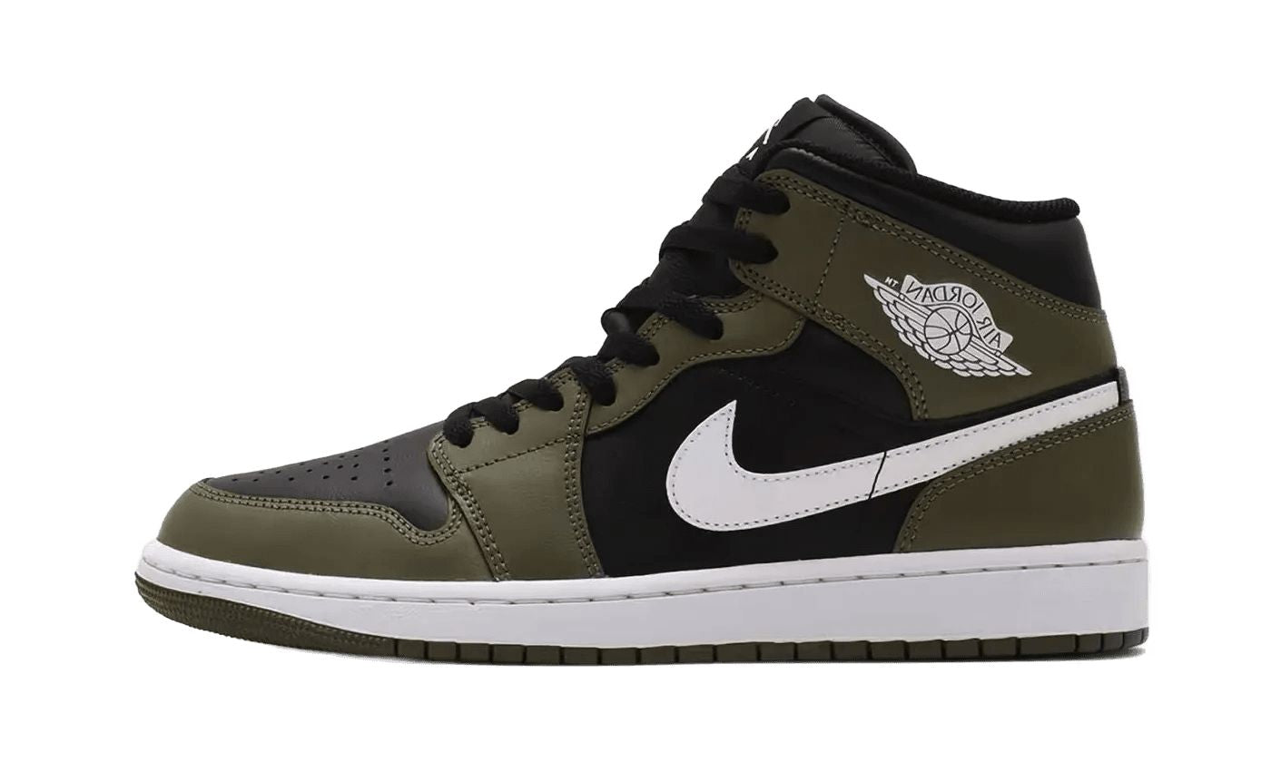 Air Jordan Air Jordan 1 Mid Black White Olive - DQ8426-092 / DQ8423-092