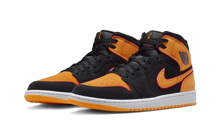 Air Jordan 1 Mid Fat Tongue Black Orange - FJ4923-008