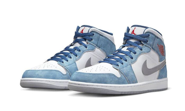 Air Jordan 1 Mid French Blue Fire Red - DN3706-401 / DR6235-401