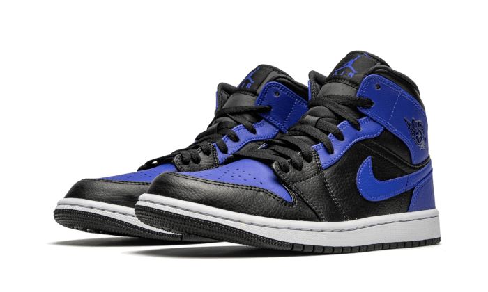 Air Jordan 1 Mid Hyper Royal Tumbled Leather - 554725-077 / 554724-077