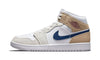 Air Jordan 1 Mid Tan Suede Navy - DO6726-100