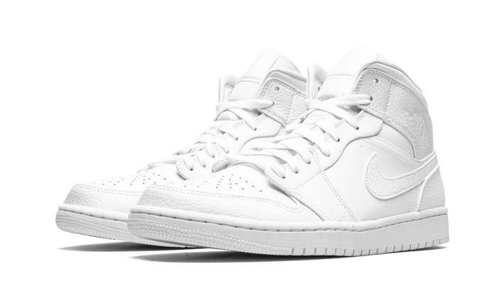 Air Jordan Air Jordan 1 Mid Triple White (2020) - 554724-130 / 554725-130