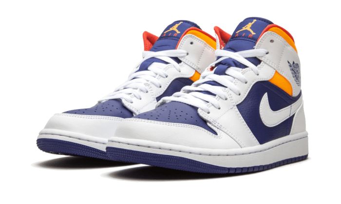 Air Jordan 1 Mid White Laser Orange Deep Royal Blue – limitierter Sneaker bei Shade Studios