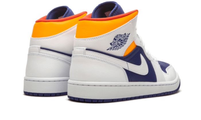 Air Jordan 1 Mid White Laser Orange Deep Royal Blue – limitierter Sneaker bei Shade Studios