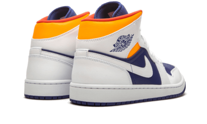 Air Jordan 1 Mid White Laser Orange Deep Royal Blue - 554725-131