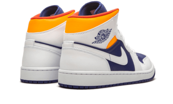 Air Jordan 1 Mid White Laser Orange Deep Royal Blue - 554725-131